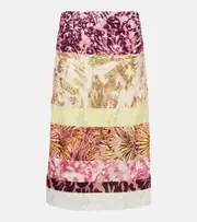 [Dries Van Noten] Dries Van Noten Colorblocked gathered midi skirt AU 10 multicoloured