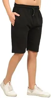 [COMEOR] Men's Sports Shorts - Short Trousers Men's Running Shorts Cotton Shorts, black, M