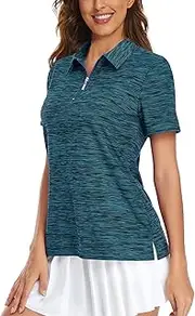 [Viracy] Womens Golf Shirt UPF50+ Sun Protection Short Sleeve 1/4 Zip Up Polo Workout Tops Fast Dry Fit Moisture Wicking