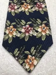 TANGO MENS TIE NAVY BLUE WITH FLORAL PATTERN 4 X 60 NWT