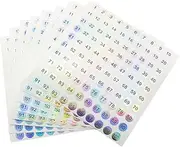 Ruiwaer 8 Sheets Consecutive Laser Number Stickers Small Round Labels Self Adhesive Tags Stickers Home School Office Decoration (4 Sheets 1 to 100 + 4 Sheets 101 to 200)