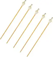 5Pcs Stainless Steel Flat Skewers for Barbecue BBQ Meat and Vegetable Skewers Durable and Reusable Grill Tools for Parties Camping and Outdoor Cooking