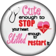 Snap button Domed Nurse Cute enough charm Jewelry 18mm