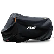 Motorcycle Cover Waterproof Outdoor All Season Dustproof UV Protective Moto Scooter Rain Cover for Yamaha YZF R6 R6s 1998-2016 Black 4XL for 250cm