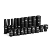 1/4-Inch Drive Master Impact Socket Set (Shallow & Deep Set / 3/16-9/16 in.)