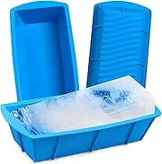 Sidosir Extra Large Ice Block Mold,3 Pack 4.4lbs Ice Cubes for Cold Plunge or Coolers,Reusable Silicone Ice Molds for Ice Bath Chiller,Big Ice Tray (3PCS)