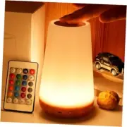 Night Light, Dimmable Touch Lamp for Bedroom, Portable Table Bedside Brown