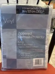 King Size Hypoallergenic Vinyl Zippered Mattress Protector - Bed Bath & Beyond.