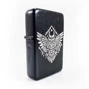 BRAND NEW - DESIGNED BRUSHED STYLED CIGARETTE PETROL LIGHTER - MOON OWL