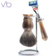 RAZOR MD FX99 Horn Shave Set For Men 5 with Blade Gillette Razor and Badger