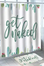 Cactus Background Get Naked Shower Curtain