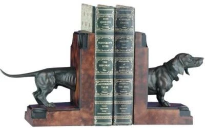 Bookends Bookend TRADITIONAL Lodge Weiner Dog Dachshund Resin Hand-Cast