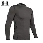 【UNDER ARMOUR】UA男 CG 半高領長袖上衣碳灰麻花 (REGULAR,亞洲版型)