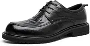 ARSUGMZ Leather Shoes Men's Business Formal Wear Men's Shoes First Layer Cowhide Derby Shoes Men's Leather Shoes Genuine Leather Wedding Shoes(Black,40)