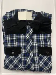 Buffalo David Bitton Shirt Flannel Plaid Long sleeve Shirt Blue/Black Large