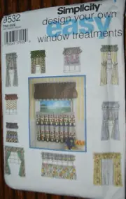 SIMPLICITY 9532 DESIGN YOUR OWN EASY WINDOW TREATMENTS UNCUT