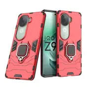 For vivo iQOO Z9s, Shockproof Hybrid Armor Magnetic Ring Holder Stand Case Cover