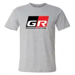 【時尚風格 O 領】GR GAZOO RACING LOGO 日本 TUNER 男士灰色 T 恤尺碼 XS 至 3XL