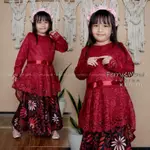 AURORA KEBAYA 套裝兒童織錦 KEBAYA 和美人魚裙 KEBAYA 適合 5-12 歲兒童