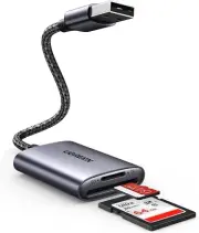 SD Card Reader USB 3.0 to SD TF 2-in-1 Card Adapter Dual Slots Support SDHC, SD