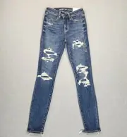 NWT American Eagle Jegging Next Level Stretch Women Sz 2 Distressed Hi Rise Jean