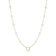Ania Haie Gold Pearl Chain Charm Connector Necklace
