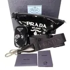 New Prada Women s Sequin Triangle Shoulder Bag 1BM190 Diagonal Crossbody