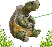 Pond Tortoise Figurine | Fishing Turtle Resin Poolside Sculpture - Miniature Tortoise Statue Decorative for Backyard Garden Yard Balcony