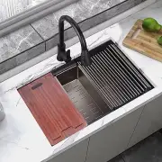 BRIENZ 32-inch Nano Workstation Undermount 16 Gauge Stainless Steel Kitchen Sink