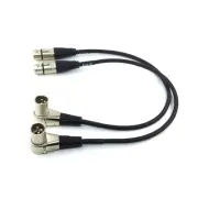 Right-Angle Male XLR to Straight Female XLR, XLR Adapter Cable 2Pack 1FT
