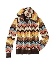 NWT Missoni X Target Velour Hoodie Jacket Zip Multicolor Zig Zag XS