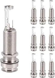 Aswalling 10PCS Guitar Pickup Endpin Output Jack Nickel Strap Lock Chrome