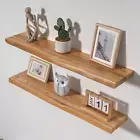 36 Inch Floating Shelves for Wall - 8'' D Live Edge Rustic Solid Elm Wood Floati