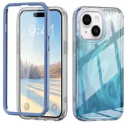 For Iphone 15 Imd Gradient Feather Pc & Tpu Phone Case