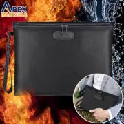 Fireproof Document Bag Waterproof Journal Notary Storage Pouch with Lock Zipper