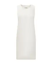 Jil Sander Round Neck Sleeveless Shift Dress F32,F34 White
