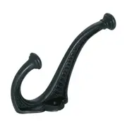 3940 Hat & Coat Hook Edwardian Iron Matte Black H145xP95mm