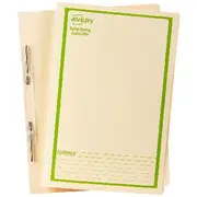 Avery Foolscap Spiral Spring File Buff with Green Print
