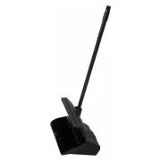 Floor Care Janitorial Lobby Dust Pan with Cover Thin Tapered Lip Black 13 Inch