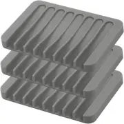 3PCS Self Draining Soap Holder,Premium Silicone Soap Dish, Soap Saver for Shower