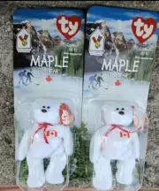 Maple The Bear 1996 McDonald's Ty Beanie Baby Set Of Two For 1 Price