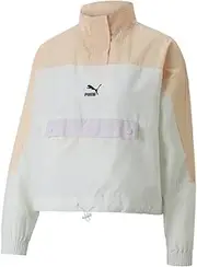 [PUMA] Womens Swxp Relaxed Half Zip Woven Jacket Casual Athletic Outerwear Casual Pockets - White