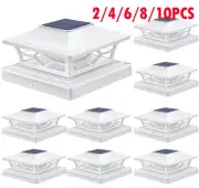 2-10PCS Solar Post Deck Cap Lights Outdoor Fence Dock 4x4/6x6 LED Lamp PVC Vinyl