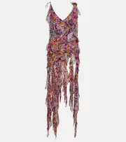[Dries Van Noten] Dries Van Noten Printed silk crêpe top AU 10 multicoloured