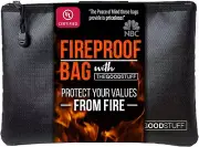 The Good Stuff Fireproof Money Bag with Zipper (10" x 13" / 2000℉), Protect Cash