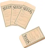 Seed Envelopes Small Brown Paper Printed with Types Name Template, 60PCS Seed Packets, Self-Adhesive Kraft Paper Envelopes, Sealing Seed Envelopes for Storage Vegetable Garden Flower Seeds(8 x 12cm)