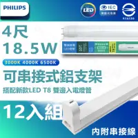 在飛比找momo購物網優惠-【Philips 飛利浦照明】12入組 T8 LED燈管 4