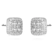 Bevilles Cushion Shaped Cluster Stud Earrings with Cubic Zirconia in Sterling Silver