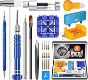 JOREST Watch Repair Tool Kit Professional, for Watch Back and Link Removal & Battery Replacement & Strap Adjustment, Screwdriver Set, Opening Tool, Cleaning Kit, Case Opener