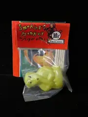 1960s Vintage Dime Store Toy GREEN Smoking Monkey cigarette blows smoke rings A